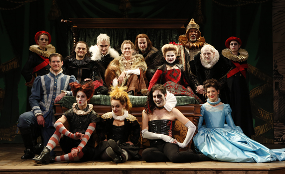 Above: Full Company of the Off-Broadway Revival of Volpone